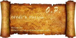 Offák Polina névjegykártya